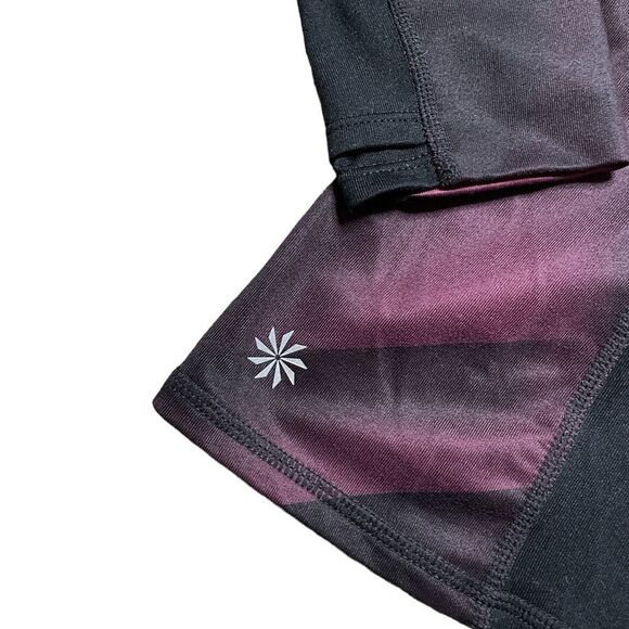 ATHLETA Running Wild Half Zip Shirt Black Purple Size Small - Picture 5 of 5